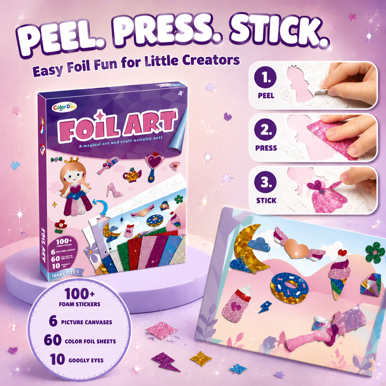 Kids Foil Art Kit 100+ Pcs, Co - Dinosaur And Craft recension och pris