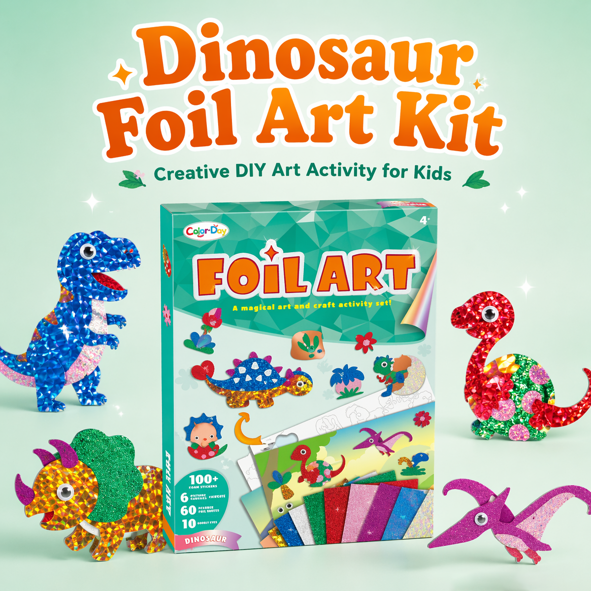 Kids Foil Art Kit 100+ Pcs, Co - Dinosaur And Craft recension och pris