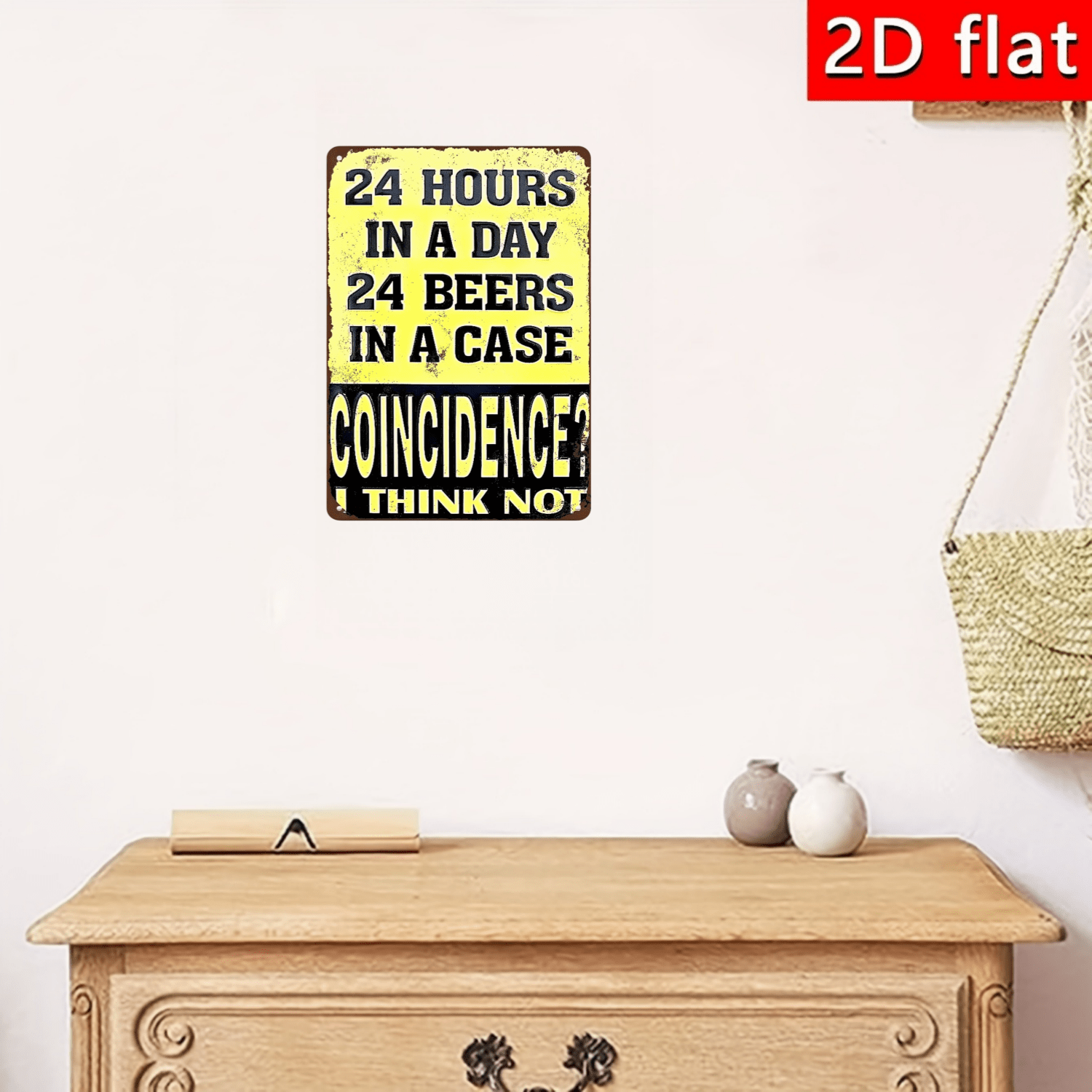 2D flat, retro beer wooden sig - Art Craft Movement recension och pris