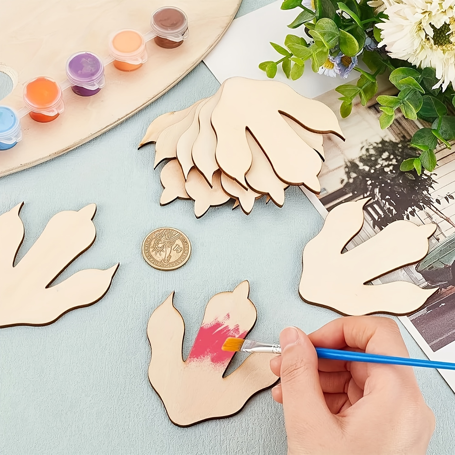10/20 Pieces Wooden Dinosaur F - Dinosaur And Craft recension och pris
