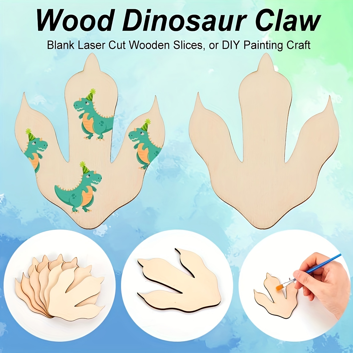 10/20 Pieces Wooden Dinosaur F - Dinosaur And Craft recension och pris