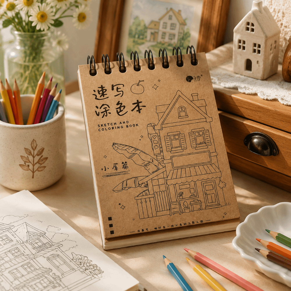 Tracing Line Vintage Coloring  - Art Craft Notebook recension och pris