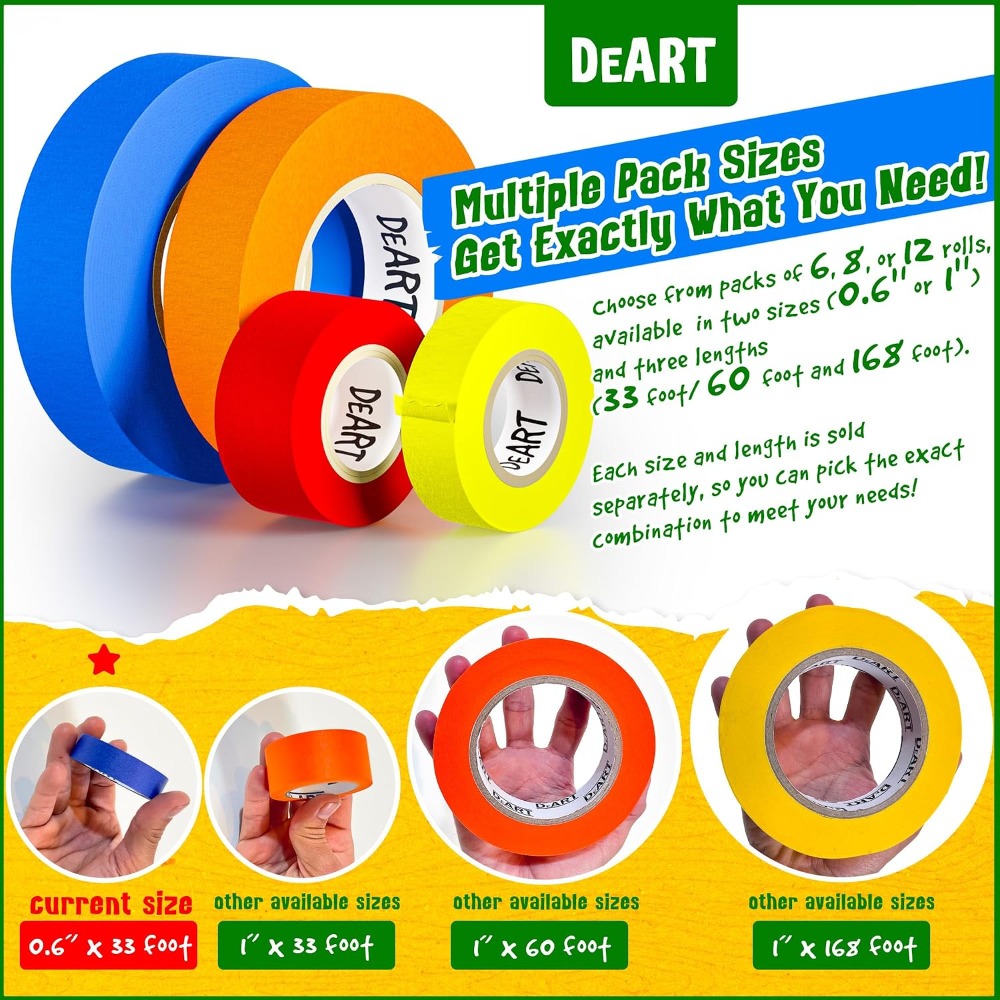 Colorful Masking Tape 12 Rolls - Art X Craft recension och pris