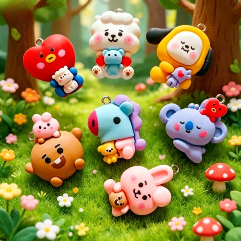 7pcs BT21 Resin Cartoon Charm  - Art Craft Ideas recension och pris