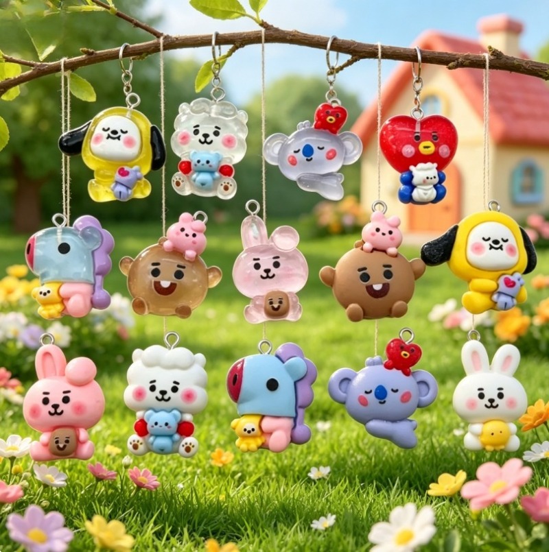 7pcs BT21 Resin Cartoon Charm  - Art Craft Ideas recension och pris