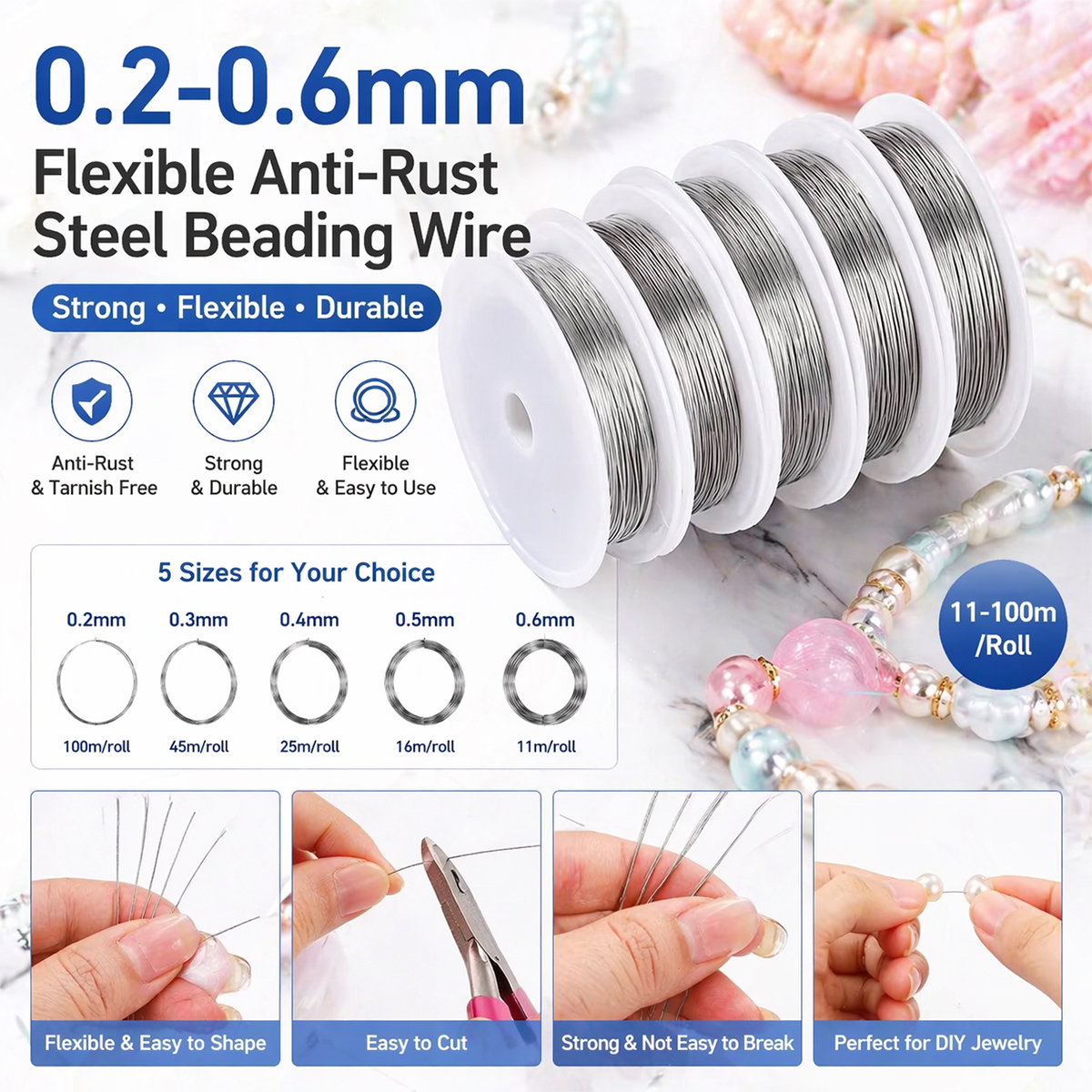 0.2-0.6mm Flexible Anti-Rust S - Art Craft Wire recension och pris