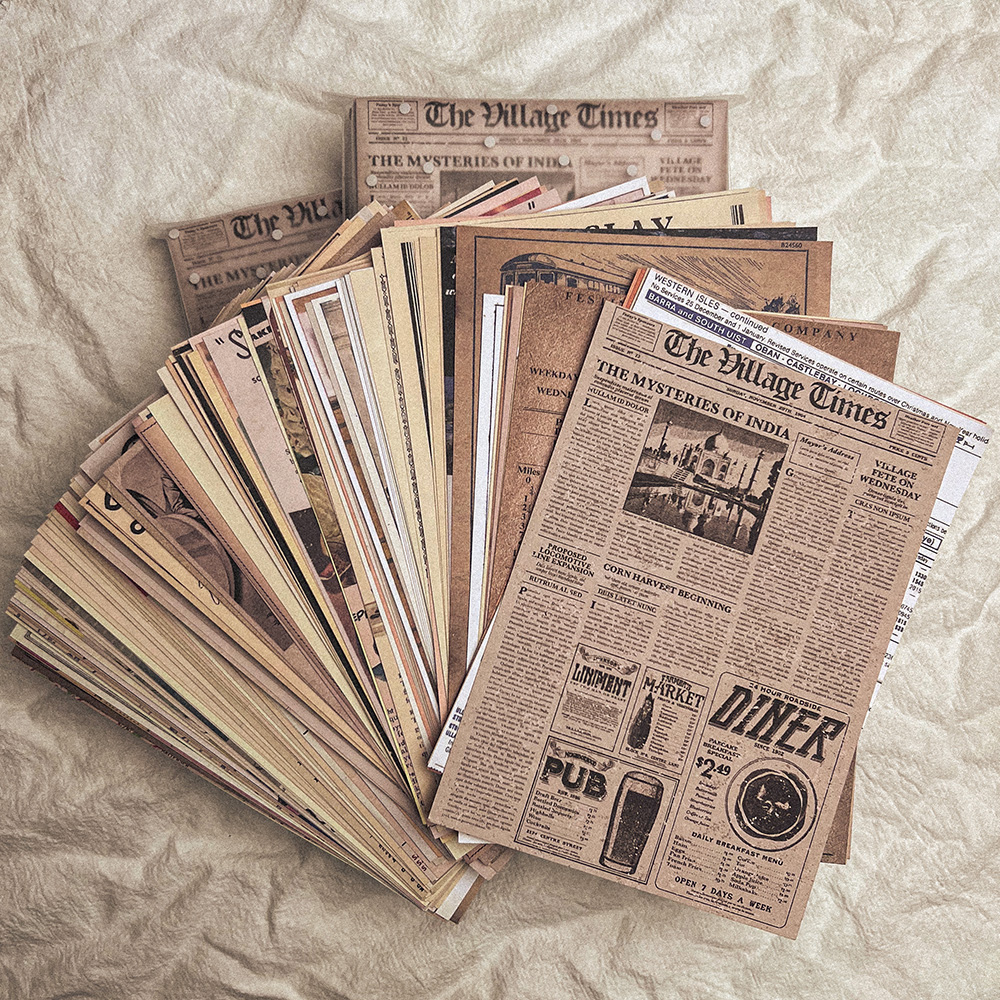 118Pcs Vintage Old Newspaper C - Art Craft Halloween recension och pris