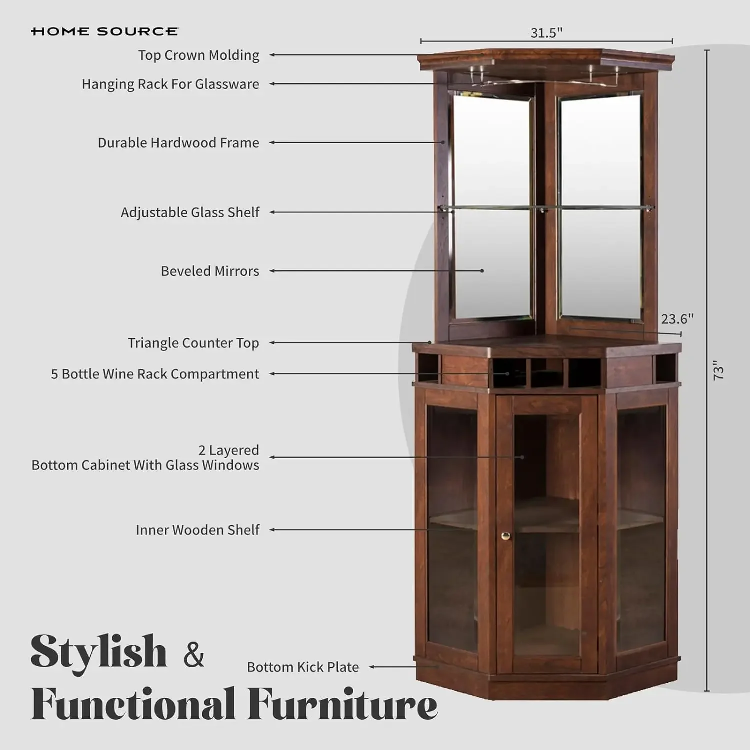 A Wood Frame Corner Bar with 5 - Art Craft Bar recension och pris