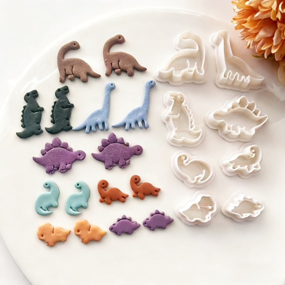 8pcs Cute Dinosaur Clay Cutter - Dinosaur And Craft recension och pris