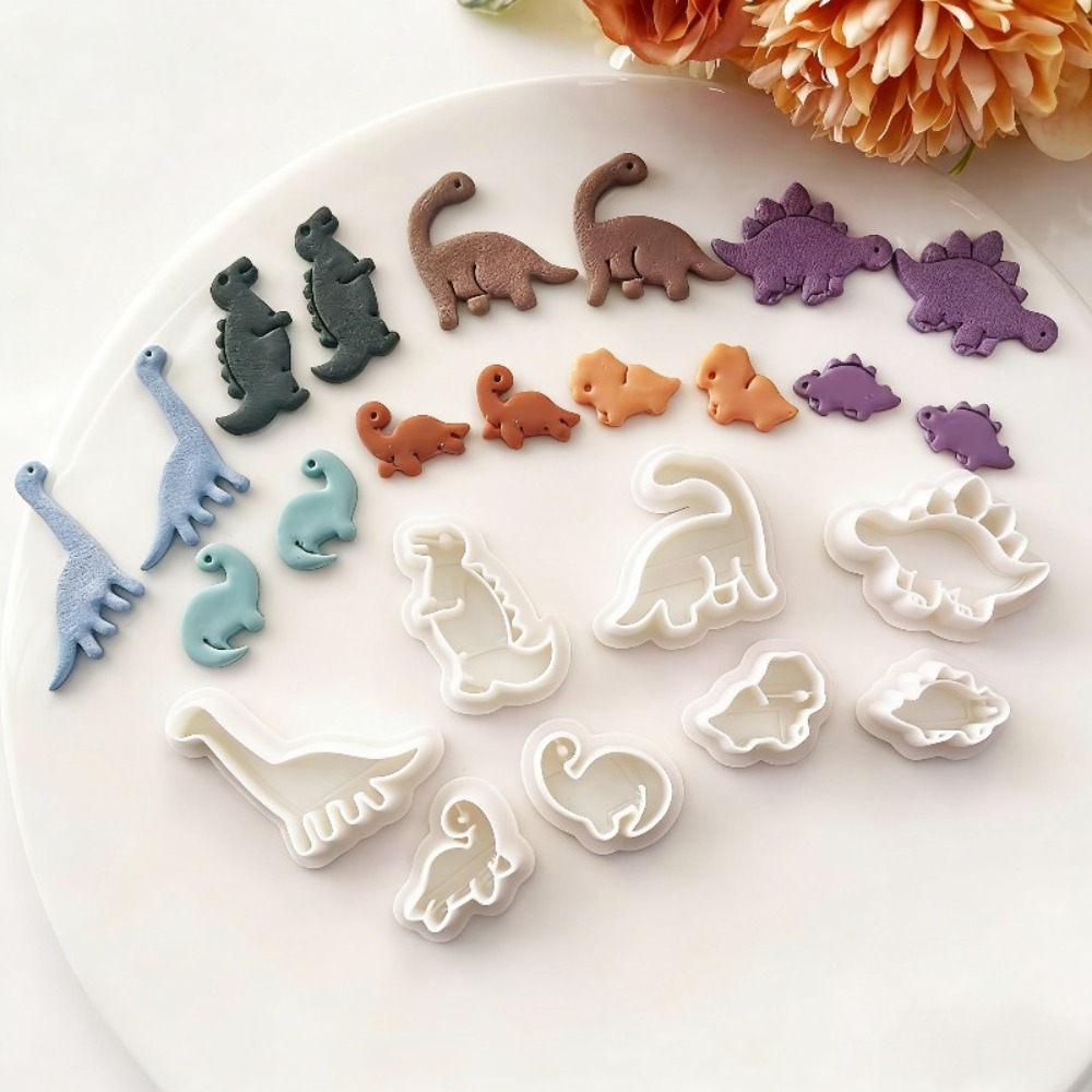 8pcs Cute Dinosaur Clay Cutter - Dinosaur And Craft recension och pris