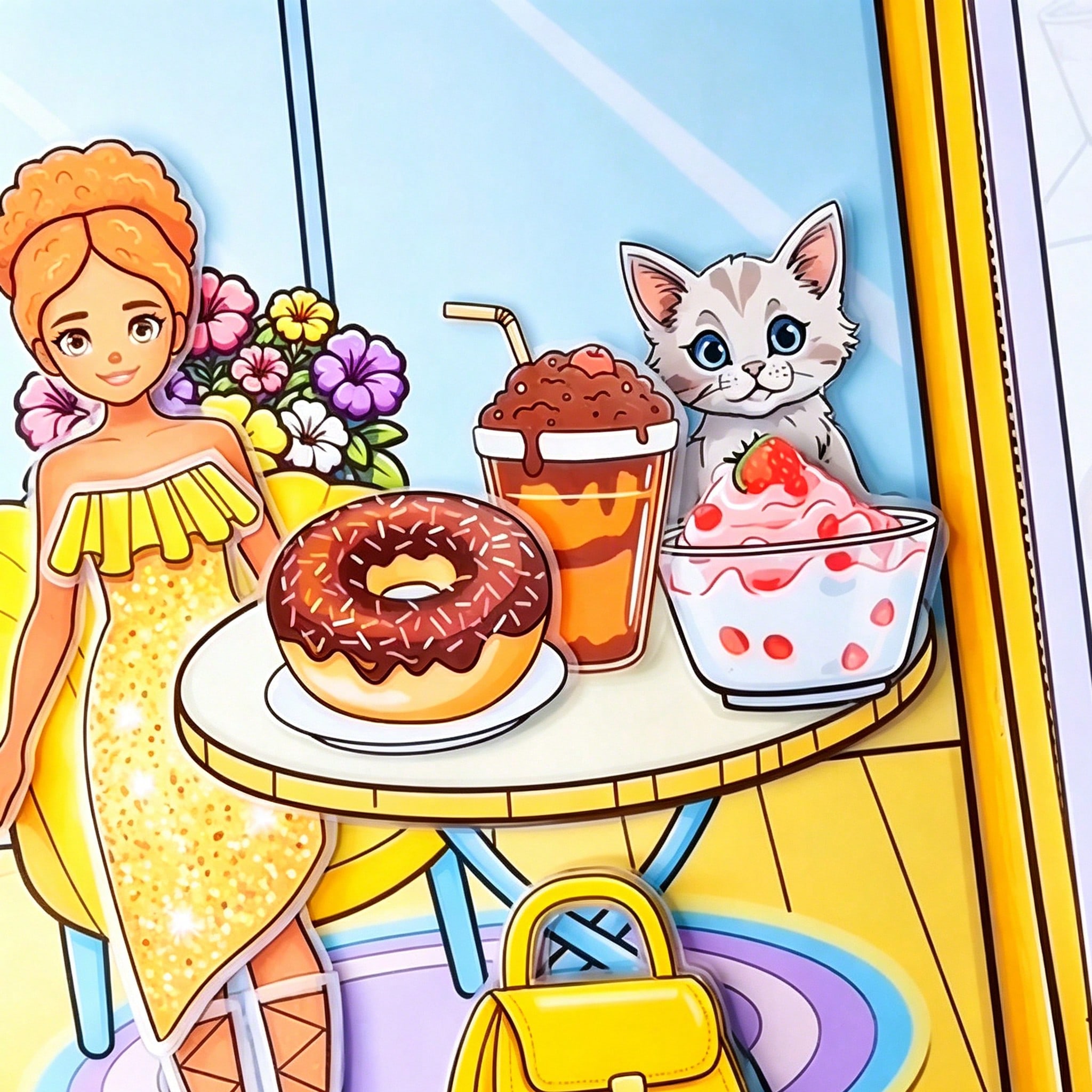Yellow Dress Girl Tea Party Th - Art Craft 6 Year Old recension och pris