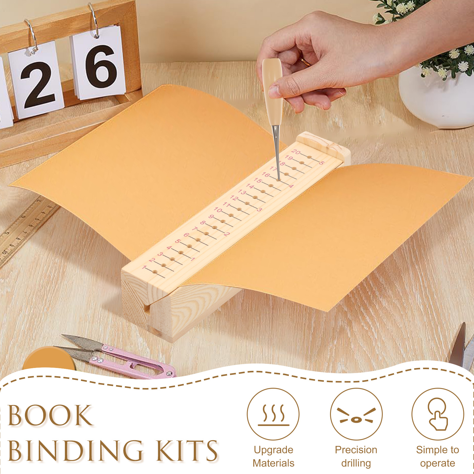 Wood Bookbinding Punching Crad - Bookbinding Supply Kit recension och pris