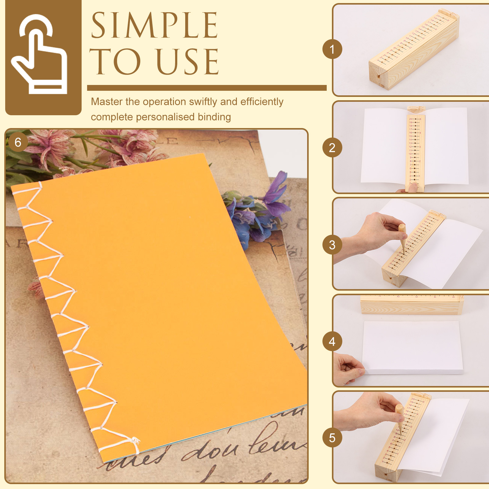 Wood Bookbinding Punching Crad - Bookbinding Supply Kit recension och pris