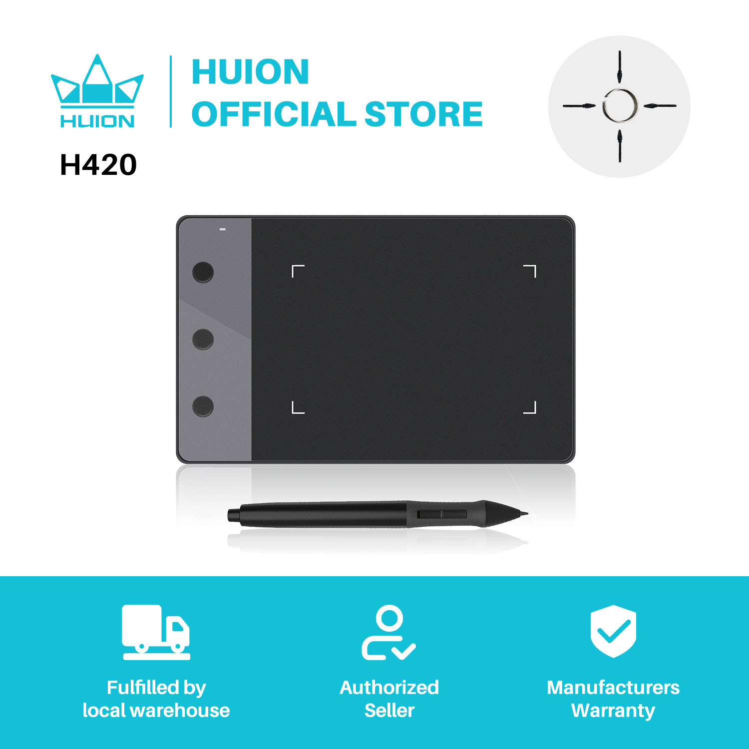 New HUION H420 Graphics Tablet - Art Craft Online recension och pris