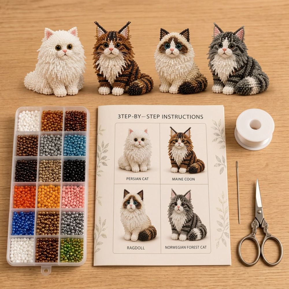 Handmade DIY Animal Bead Embro - Art Craft Cat recension och pris