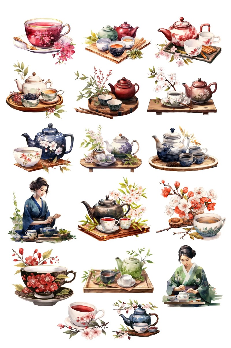Cute Watercolor Tea Ceremony,  - Art Craft 6 Year Old recension och pris