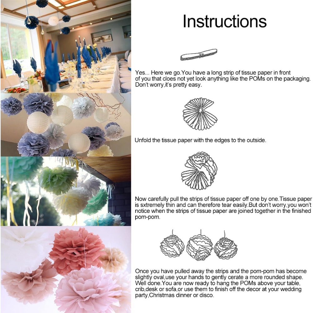 5 Pcs 6 8 10 12 inch Tissue Pa - Art Craft Items recension och pris