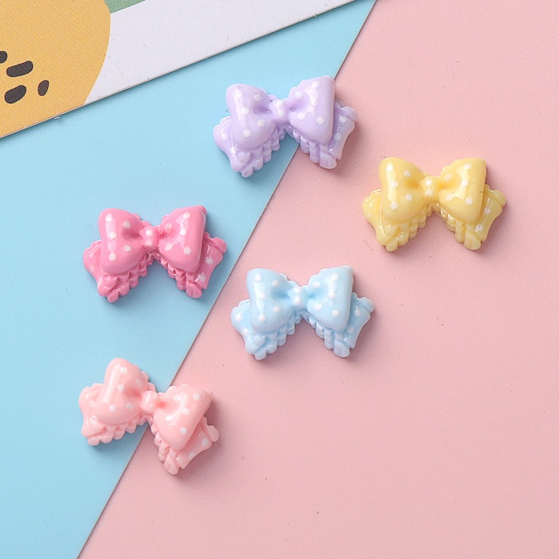 7 Colors Mini Bow Resin Charms - Art Craft Items recension och pris