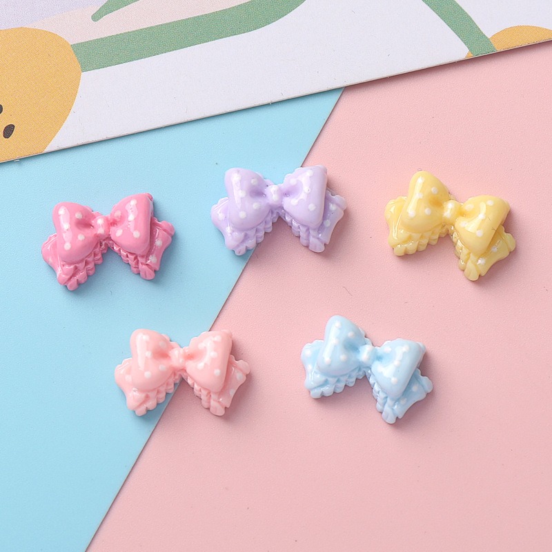 7 Colors Mini Bow Resin Charms - Art Craft Items recension och pris