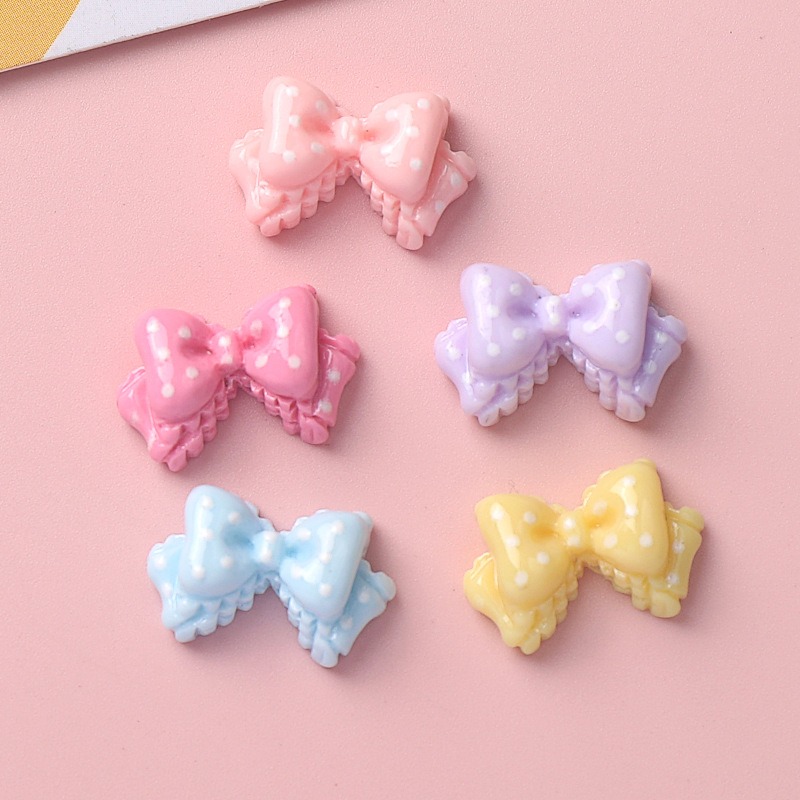 7 Colors Mini Bow Resin Charms - Art Craft Items recension och pris